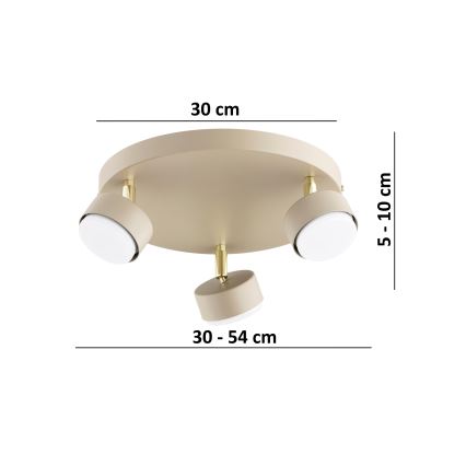 Brilagi - Faretto LED MONO 3xGX53/30W/230V beige/dorato