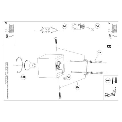 Brilagi -  Faretto LED MURO 1xGU10/7W/230V calcestruzzo