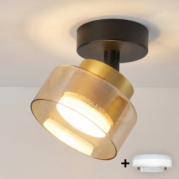 Brilagi - Faretto LED RGB+CCT dimmerabile AURA LUX 1xGX53/14W/230V 2700-6500K Wi-Fi Tuya nero/oro