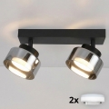 Brilagi - Faretto LED RGB+CCT dimmerabile AURA LUX 2xGX53/14W/230V 2700–6500K Wi-Fi Tuya nero/fumé