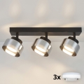 Brilagi - Faretto LED RGB+CCT dimmerabile AURA LUX 3xGX53/14W/230V 2700-6500K Wi-Fi Tuya nero/fumé
