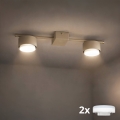 Brilagi - Faretto LED RGB+CCT dimmerabile MONO 2xGX53/14W/230V 2700-6500K Wi-Fi Tuya beige