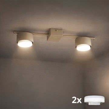 Brilagi - Faretto LED RGB+CCT dimmerabile MONO 2xGX53/14W/230V 2700-6500K Wi-Fi Tuya beige