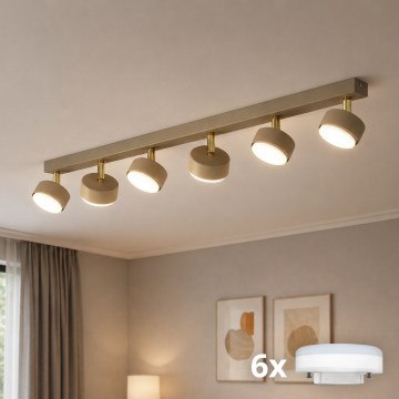 Brilagi - Faretto LED RGB+CCT dimmerabile MONO 6xGX53/14W/230V 2700-6500K Wi-Fi Tuya beige/oro