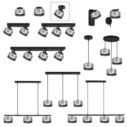 Brilagi - Faretto LED RGB+CCT dimmerabile AURA LUX 1xGX53/14W/230V 2700-6500K Wi-Fi Tuya nero/fumé