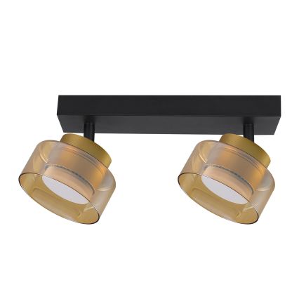 Brilagi - Faretto LED dimmerabile RGB+CCT AURA LUX 2xGX53/14W/230V 2700-6500K Wi-Fi Tuya nero/oro