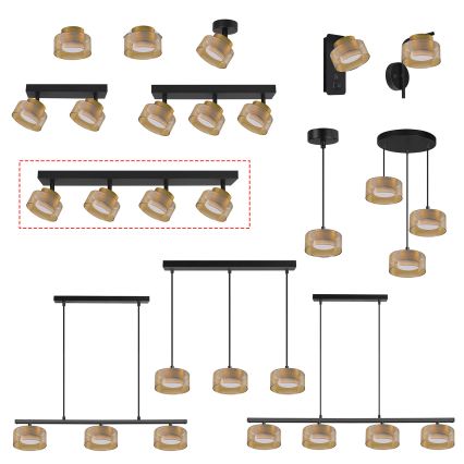 Brilagi - LED RGB+CCT Faretto dimmerabile AURA LUX 4xGX53/14W/230V 2700-6500K Wi-Fi Tuya nero/oro