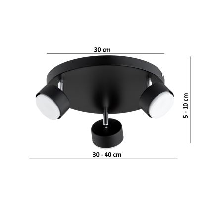 Brilagi - Faretto LED RGB+CCT dimmerabile MONO 3xGX53/14W/230V 2700-6500K Wi-Fi Tuya nero