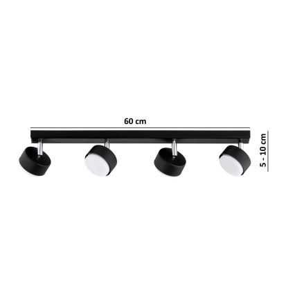 Brilagi - Faretto LED RGB+CCT dimmerabile MONO 4xGX53/14W/230V 2700-6500K Wi-Fi Tuya nero
