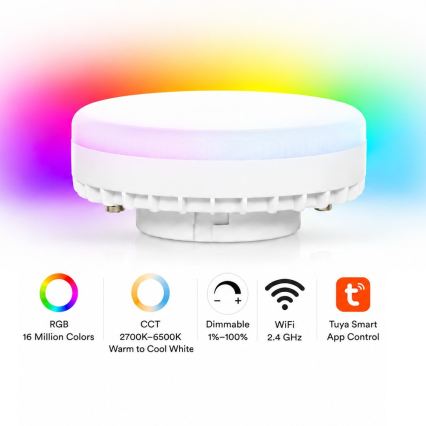 Brilagi - Faretto LED RGB+CCT dimmerabile STRIPY 1xGX53/14W/230V 2700-6500K Wi-Fi Tuya argento