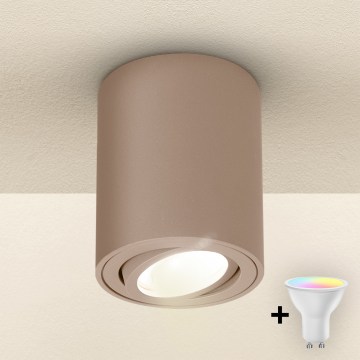 Brilagi - Faretto LED RGBW dimmerabile MIA 1xGU10/30W/230V 3000K Wi-Fi 100x80 mm beige