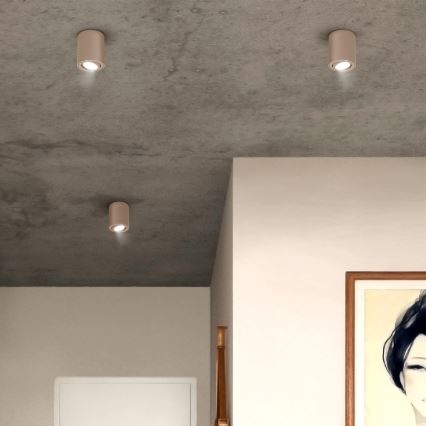 Brilagi - Faretto LED RGBW dimmerabile MIA 1xGU10/4,8W/230V 3000K 100x80 mm beige + telecomando
