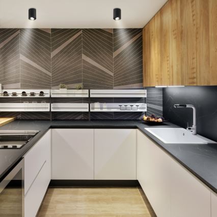 Brilagi - Faretto LED RGBW dimmerabile MIA 1xGU10/4,8W/230V 3000K 100x80 mm nero + telecomando