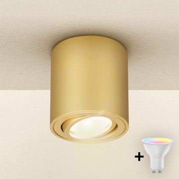 Brilagi - Faretto LED RGBW dimmerabile MIA 1xGU10/4,8W/230V 3000K 84x80 mm oro + telecomando