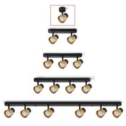 Brilagi - Faretto LED RGBW dimmerabile NUGGET 1xGU10/6W/230V nero/oro