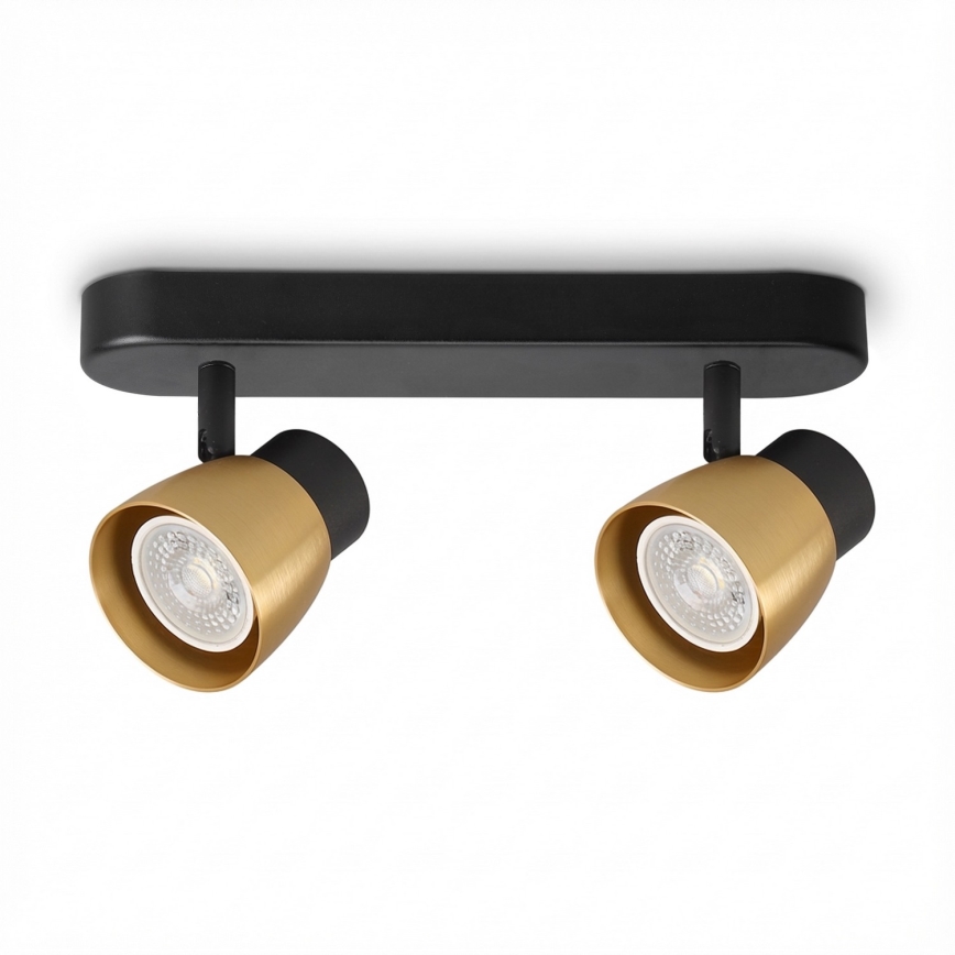Brilagi - Faretto LED RGBW dimmerabile NUGGET 2xGU10/4,8W/230V 3000K nero/oro + telecomando
