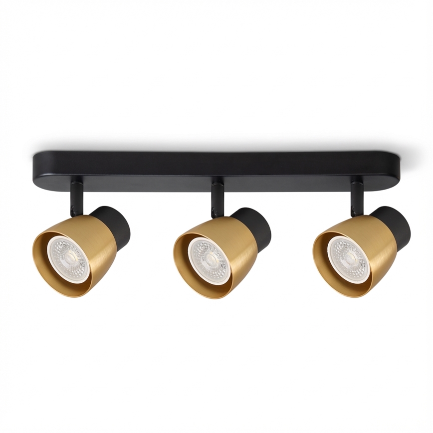 Brilagi - Faretto LED RGBW dimmerabile NUGGET 3xGU10/4,8W/230V nero/oro