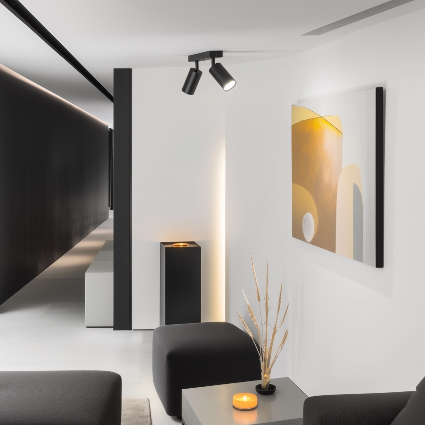 Brilagi - Faretto LED RGBW dimmerabile SELE 2xGU10/4,8W/230V 3000K nero + telecomando