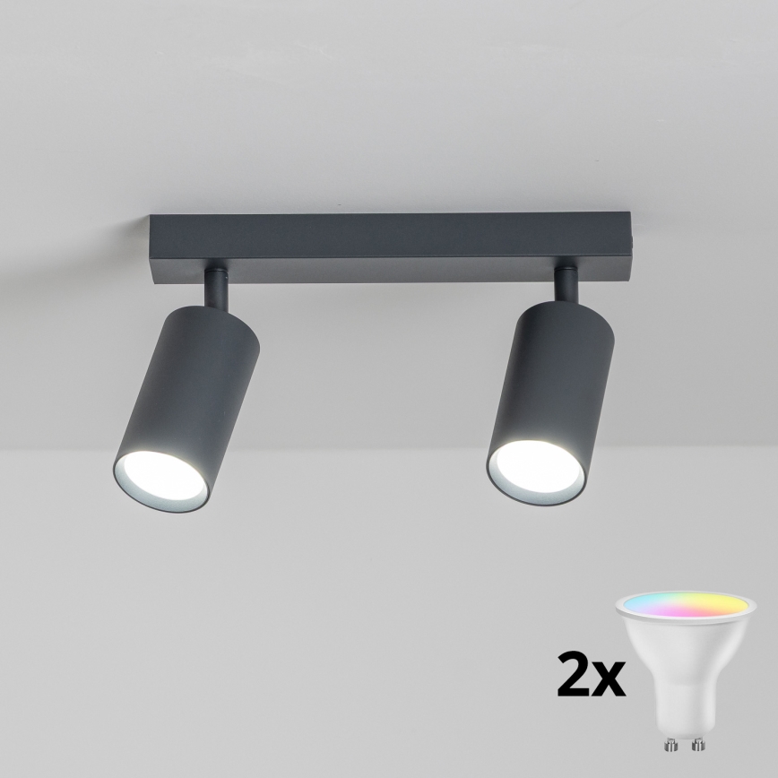 Brilagi - Faretto LED RGBW dimmerabile SELE 2xGU10/6,5W/230V 2700-6500K antracite