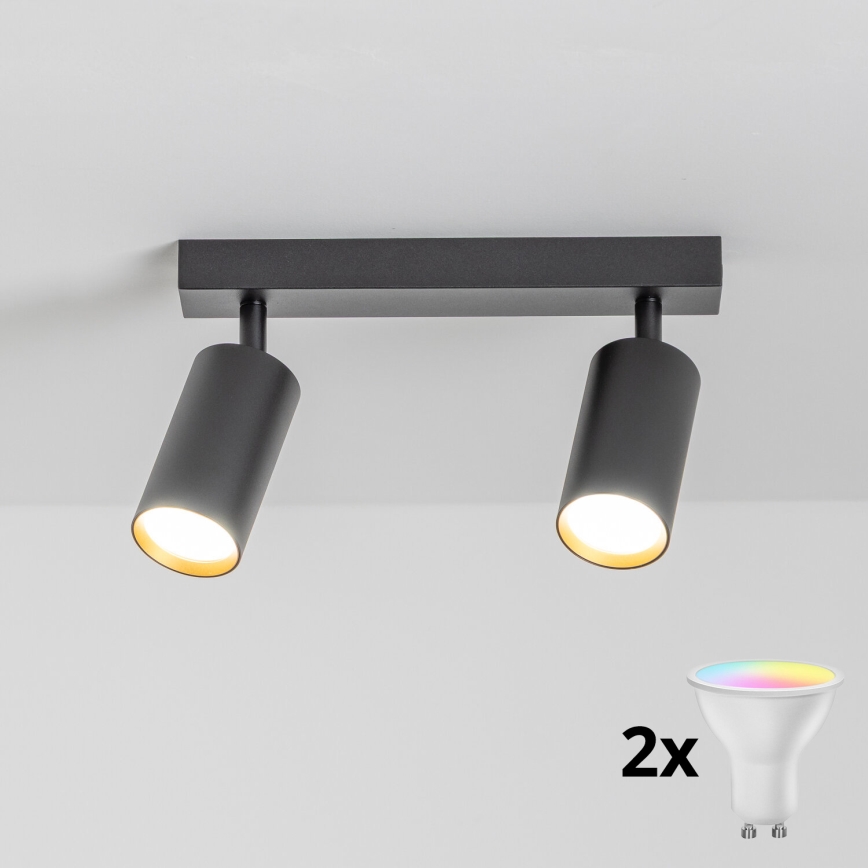 Brilagi - Faretto LED RGBW dimmerabile SELE 2xGU10/6,5W/230V 2700-6500K nero/oro