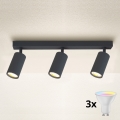 Brilagi - Faretto LED RGBW dimmerabile SELE 3xGU10/4,8W/230V 3000K antracite + telecomando