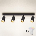 Brilagi - Faretto LED RGBW dimmerabile SELE 4xGU10/4,8W/230V 3000K nero/oro + telecomando