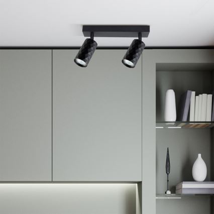 Brilagi - Faretto LED RGBW dimmerabile SELE DIAMANT 2xGU10/4,8W/230V 3000K nero + telecomando