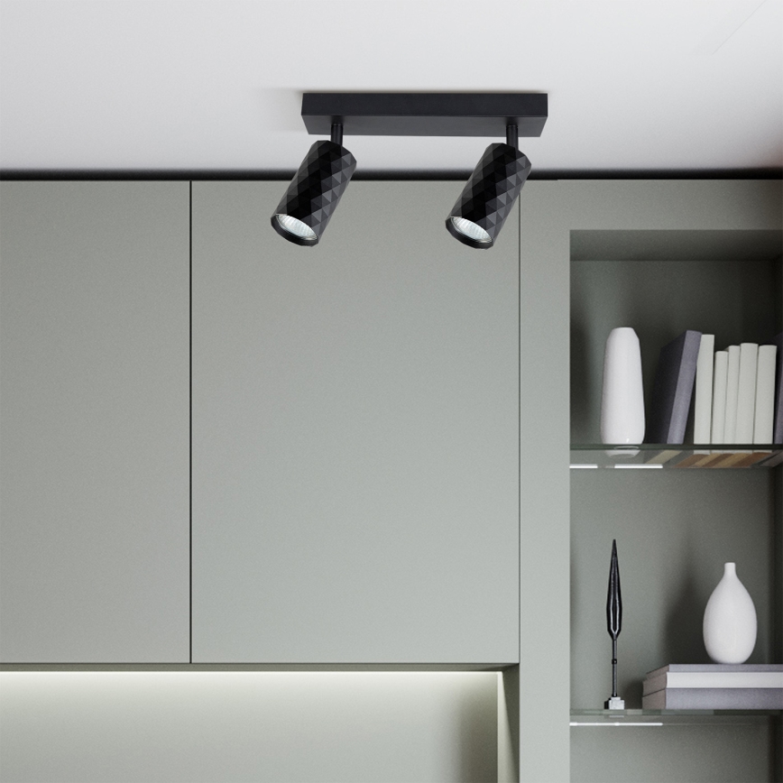 Brilagi - Faretto LED RGBW dimmerabile SELE DIAMANT 2xGU10/4,8W/230V 3000K nero + telecomando