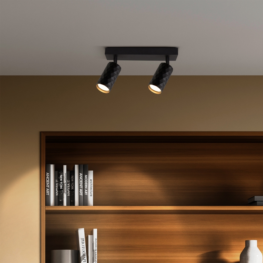 Brilagi - Faretto LED RGBW dimmerabile SELE DIAMANT 2xGU10/4,8W/230V 3000K nero + telecomando