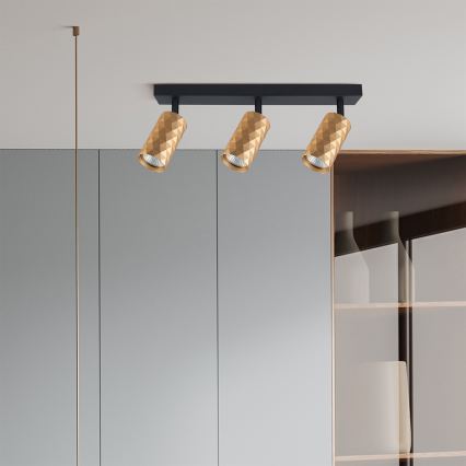Brilagi - Faretto LED RGBW dimmerabile SELE DIAMANT 3xGU10/4,8W/230V 3000K dorato + telecomando