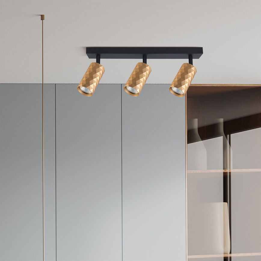 Brilagi - Faretto LED RGBW dimmerabile SELE DIAMANT 3xGU10/4,8W/230V 3000K dorato + telecomando