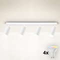 Brilagi - Faretto LED RGBW dimmerabile SELE DIAMANT 4xGU10/4,8W/230V 3000K bianco + telecomando