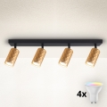 Brilagi - Faretto LED RGBW dimmerabile SELE DIAMANT 4xGU10/4,8W/230V 3000K dorato + telecomando