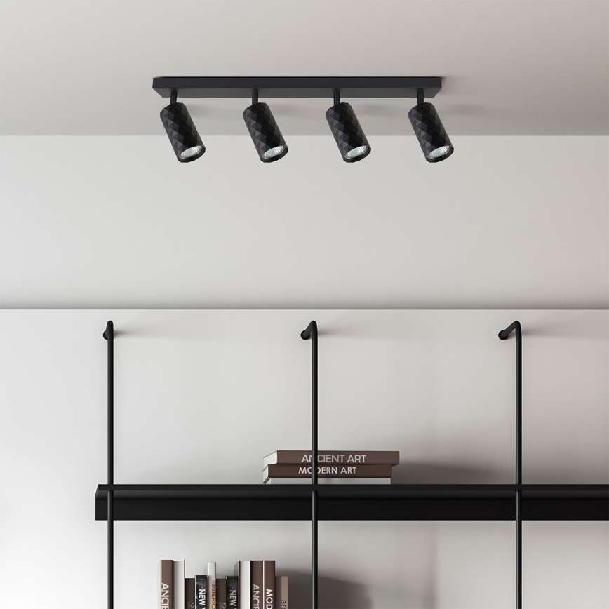 Brilagi - Faretto LED RGBW dimmerabile SELE DIAMANT 4xGU10/4,8W/230V 3000K nero + telecomando