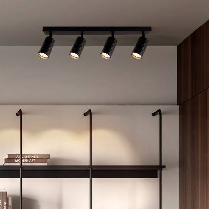 Brilagi - Faretto LED RGBW dimmerabile SELE DIAMANT 4xGU10/4,8W/230V 3000K nero + telecomando