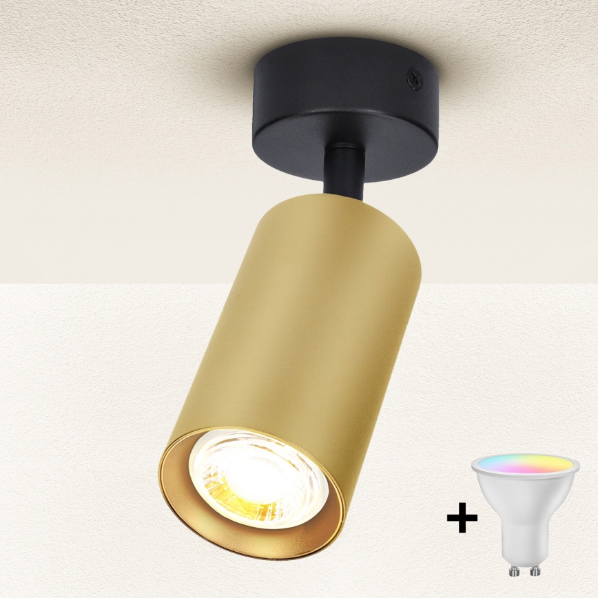 Brilagi - Faretto LED RGBW dimmerabile SELE GOLDEN 1xGU10/6,5W/230V 2700-6500K nero/oro