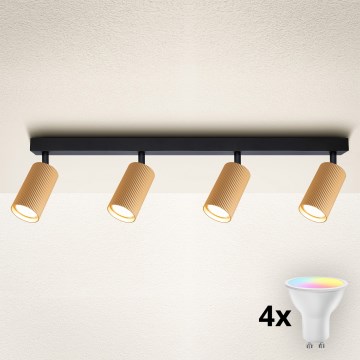 Brilagi - Faretto LED RGBW dimmerabile SELE MODERN 4xGU10/4,8W/230V 3000K oro + telecomando