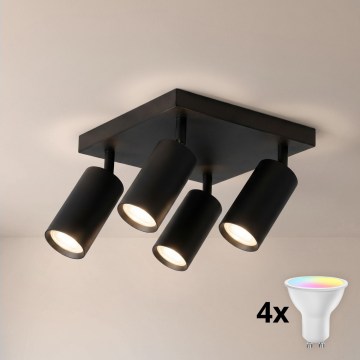 Brilagi - Faretto LED RGBW dimmerabile SELE SQUARE 4xGU10/6,5W/230V 2700-6500K nero