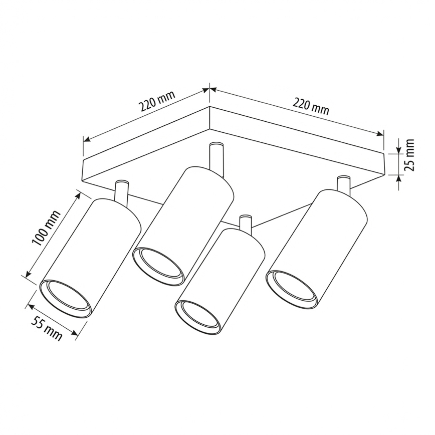 Brilagi - Faretto LED RGBW dimmerabile SELE SQUARE 4xGU10/6,5W/230V 2700-6500K nero