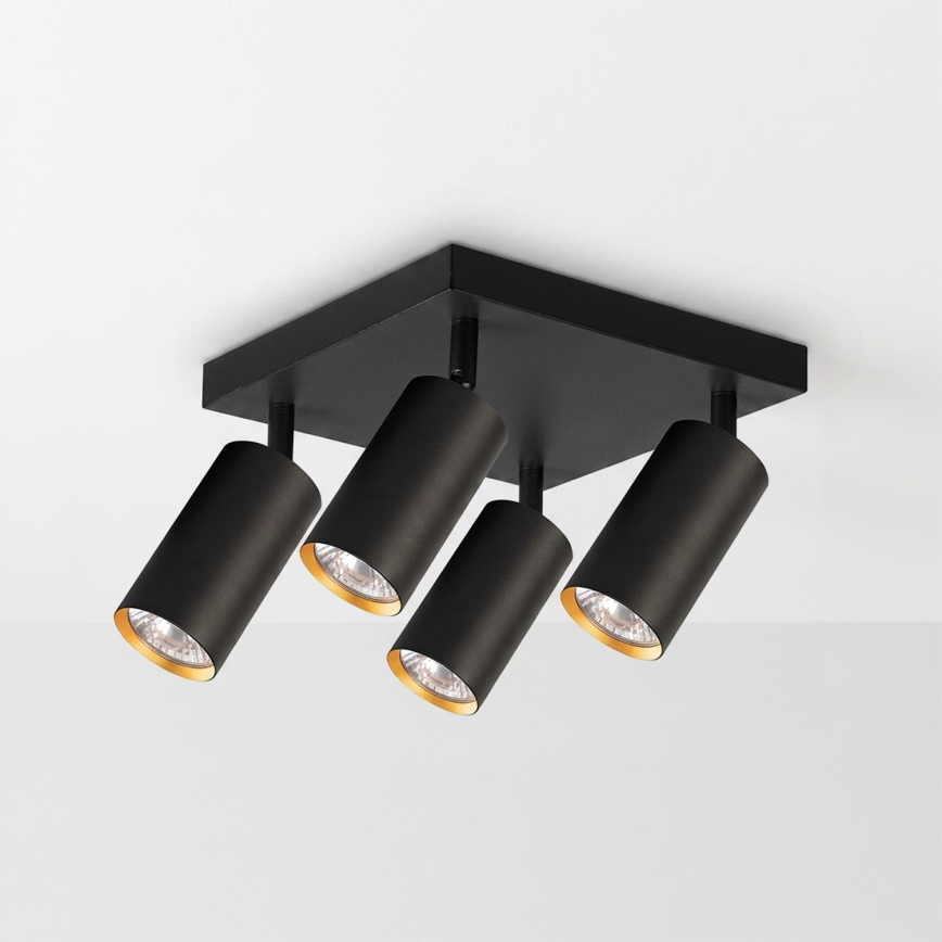 Brilagi - Faretto LED RGBW dimmerabile SELE SQUARE 4xGU10/6,5W/230V 2700-6500K nero/oro