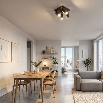 Brilagi - Faretto LED RGBW dimmerabile SELE SQUARE 4xGU10/6,5W/230V 2700-6500K nero/oro