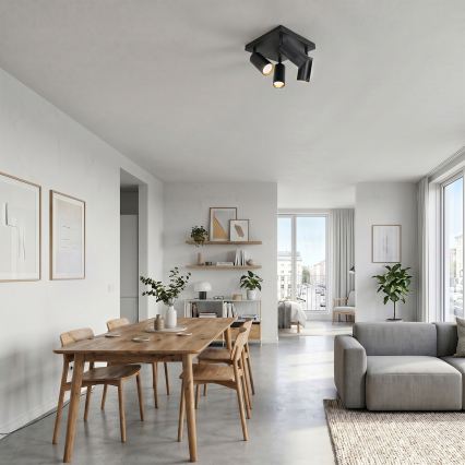 Brilagi - Faretto LED RGBW dimmerabile SELE SQUARE 4xGU10/6,5W/230V 2700-6500K nero/oro