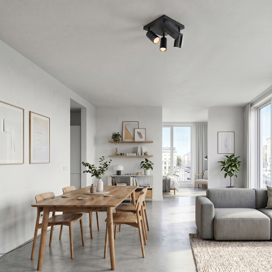 Brilagi - Faretto LED RGBW dimmerabile SELE SQUARE 4xGU10/6,5W/230V 2700-6500K nero/oro
