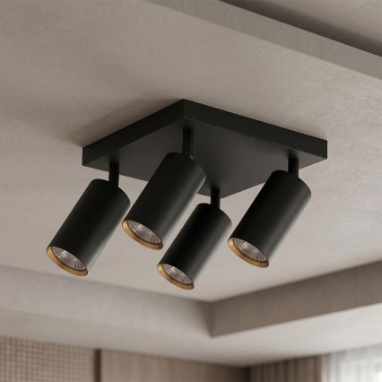 Brilagi - Faretto LED RGBW dimmerabile SELE SQUARE 4xGU10/6,5W/230V 2700-6500K nero/oro