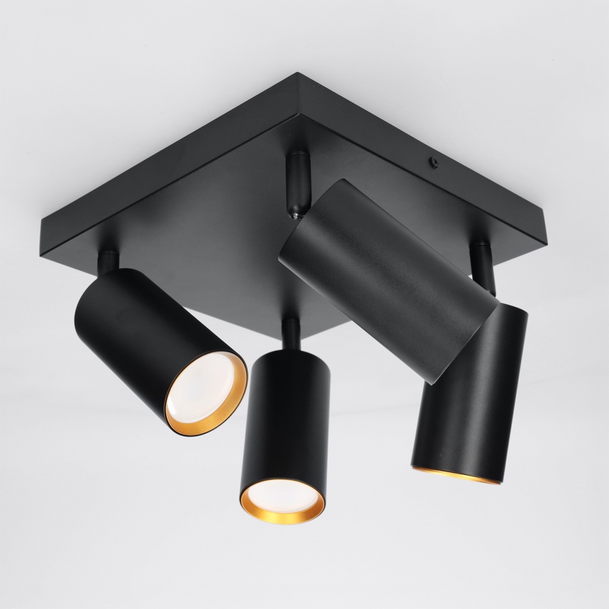 Brilagi - Faretto LED RGBW dimmerabile SELE SQUARE 4xGU10/6,5W/230V 2700-6500K nero/oro