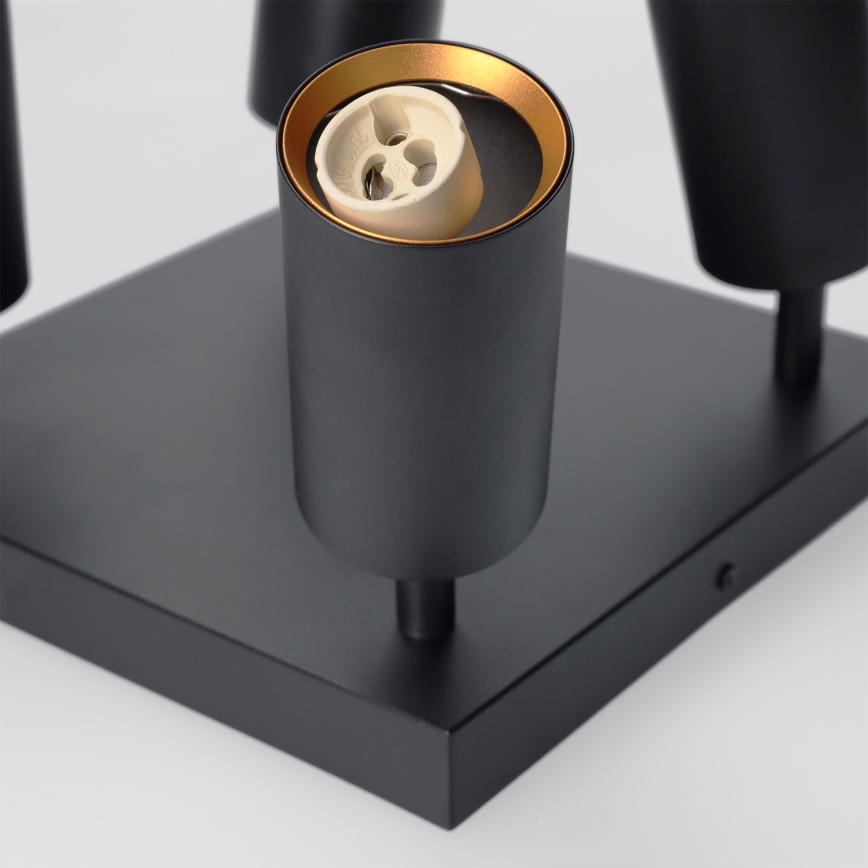 Brilagi - Faretto LED RGBW dimmerabile SELE SQUARE 4xGU10/6,5W/230V 2700-6500K nero/oro