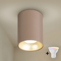 Brilagi - Faretto LED RGBW dimmerabile TRINE 1xGU10/4,8W/230V 3000K beige/oro + telecomando