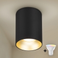 Brilagi - Faretto LED RGBW dimmerabile TRINE 1xGU10/4,8W/230V 3000K nero/oro + telecomando