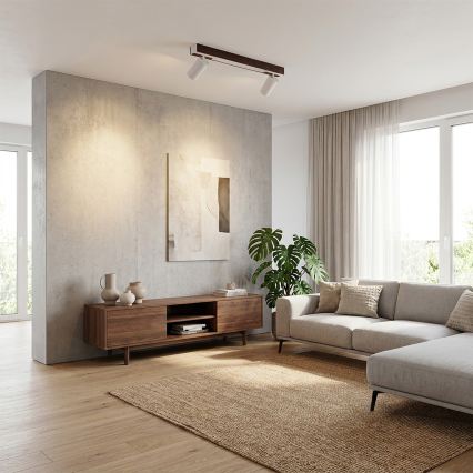 BRILAGI - Faretto LED SELE 2xGU10/30W/230V + LED/15W bianco/decor ciliegio
