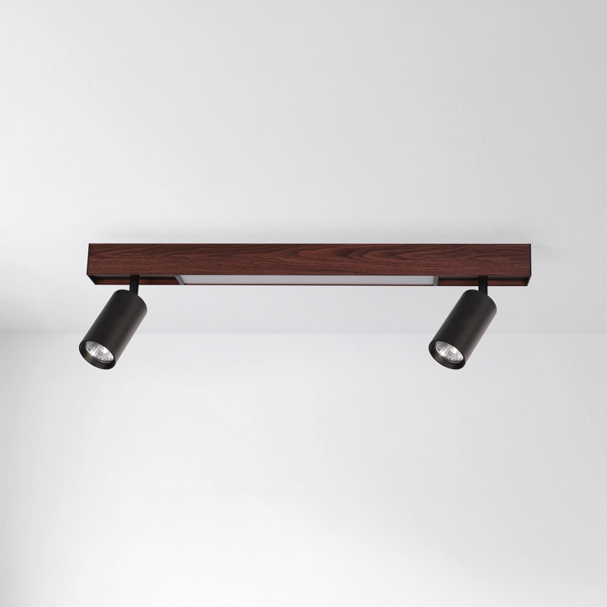 BRILAGI - Faretto LED SELE 2xGU10/30W/230V + LED/15W nero/decor ciliegio